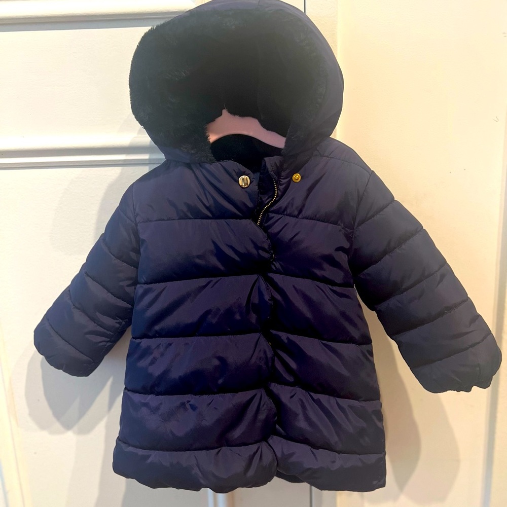 Jacadi navy blue winter coat size 24 months